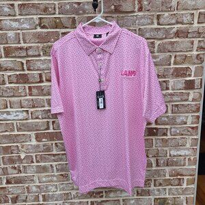 NWT-Footjoy Lisle Golf Tennis Walk UV Polo Logo Shirt Overall Floral Rose Men L